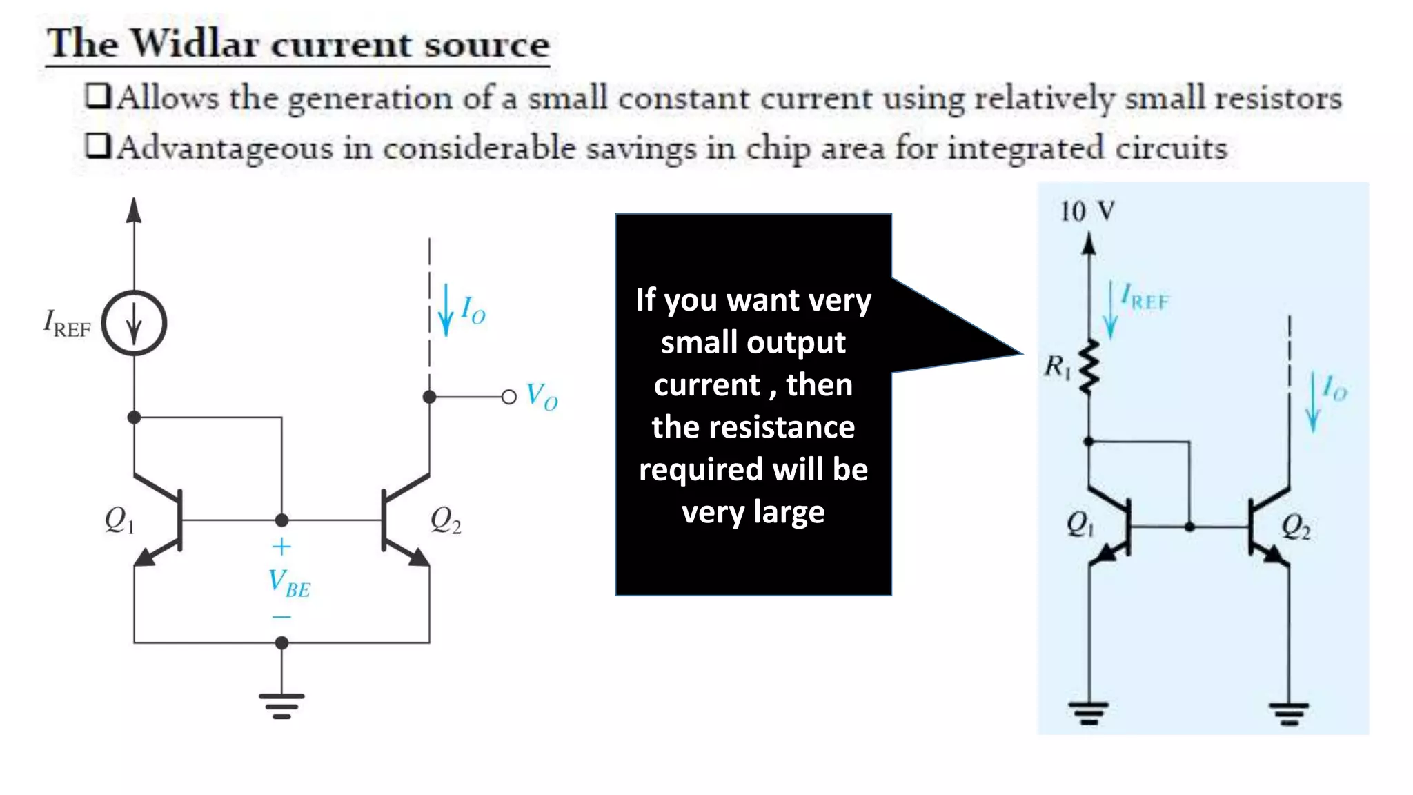 If you want very
small output
current , then
the resistance
required will be
very large
 