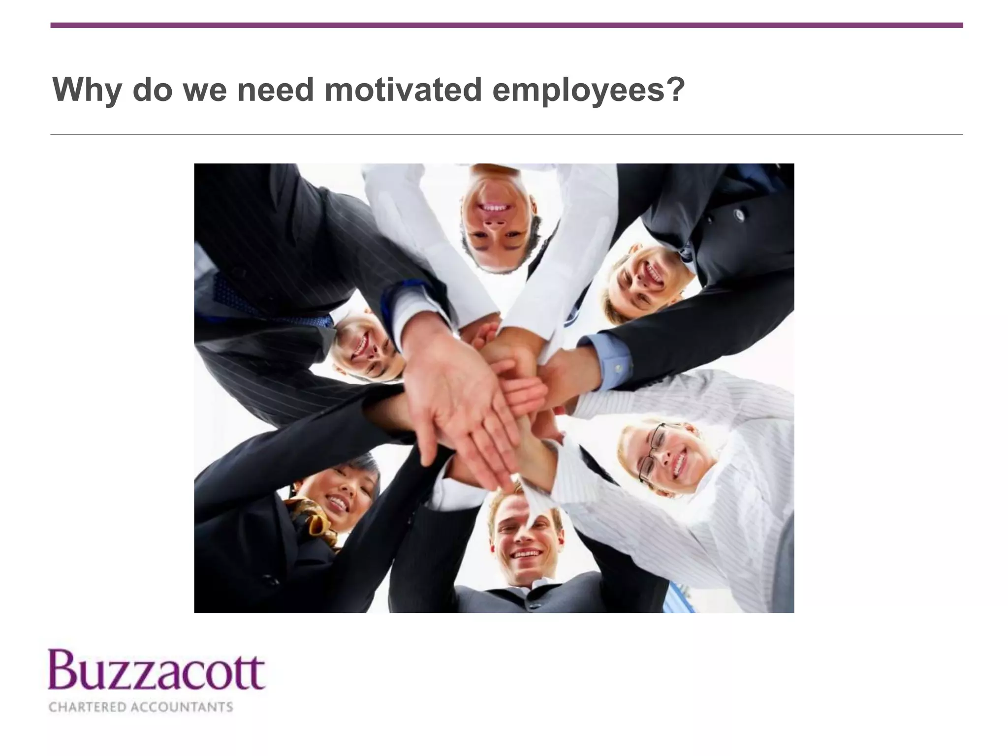Why do we need motivated employees?
 