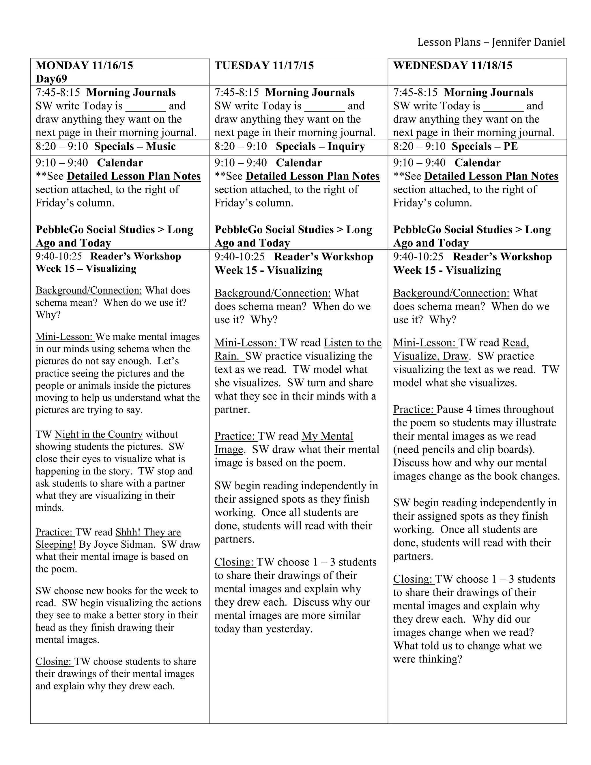 Kindergarten Lesson Plan Example | PDF