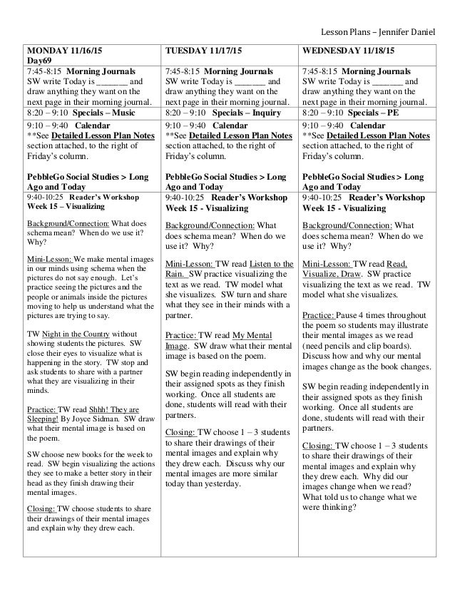 Writing lesson plans for preschool