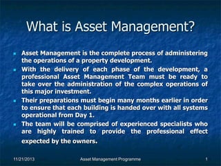 Asset Management General Outline | PDF