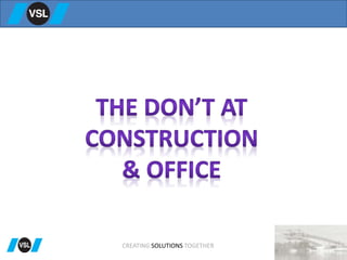 CREATING SOLUTIONS TOGETHER
 