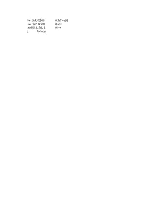 MIPS Merge Sort | DOCX