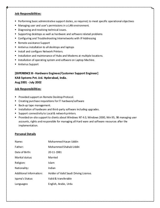 Vmware administrator resume 10 years experience image