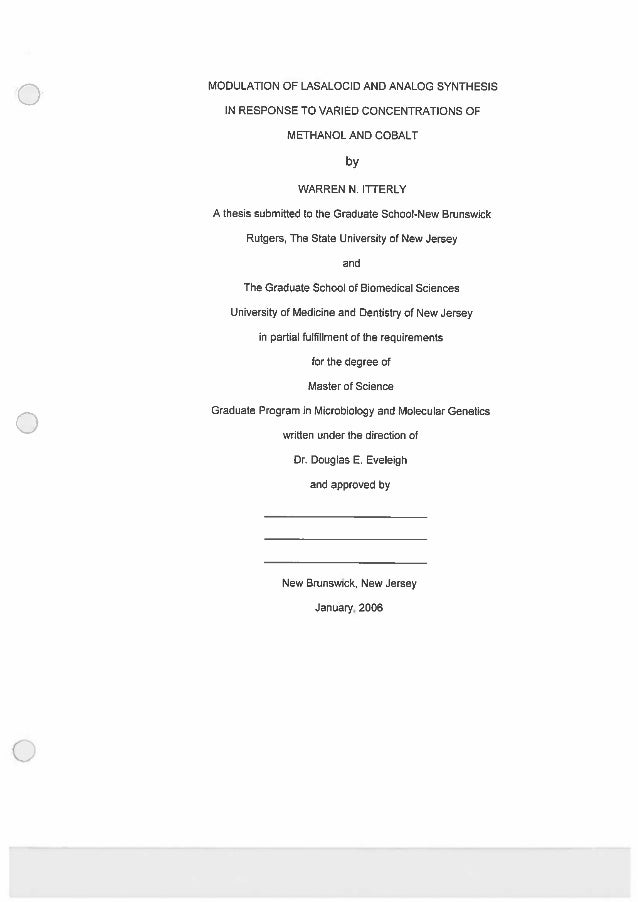 Thesis for master of science