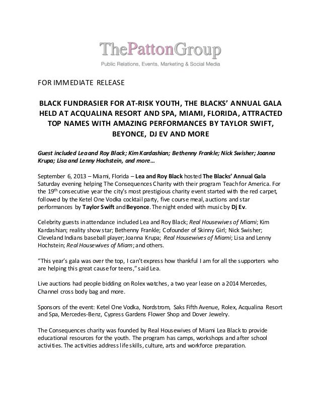 sample press release for events