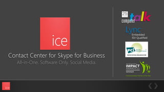 Contact Center for Skype for Business
All-in-One. Software Only. Social Media.
 