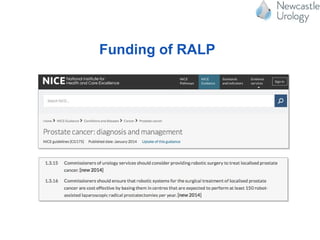 Funding of RALP
 
