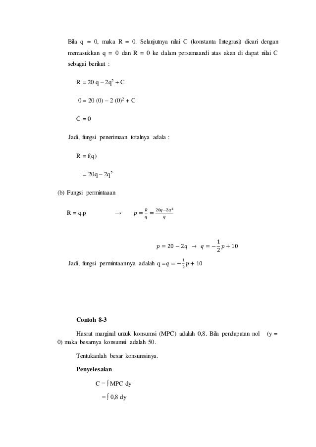 Aplikasi Integral Dalam Bidang Ekonomi
