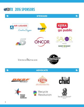 2
2016 SPONSORS
STEWARD
ADVOCATE
 