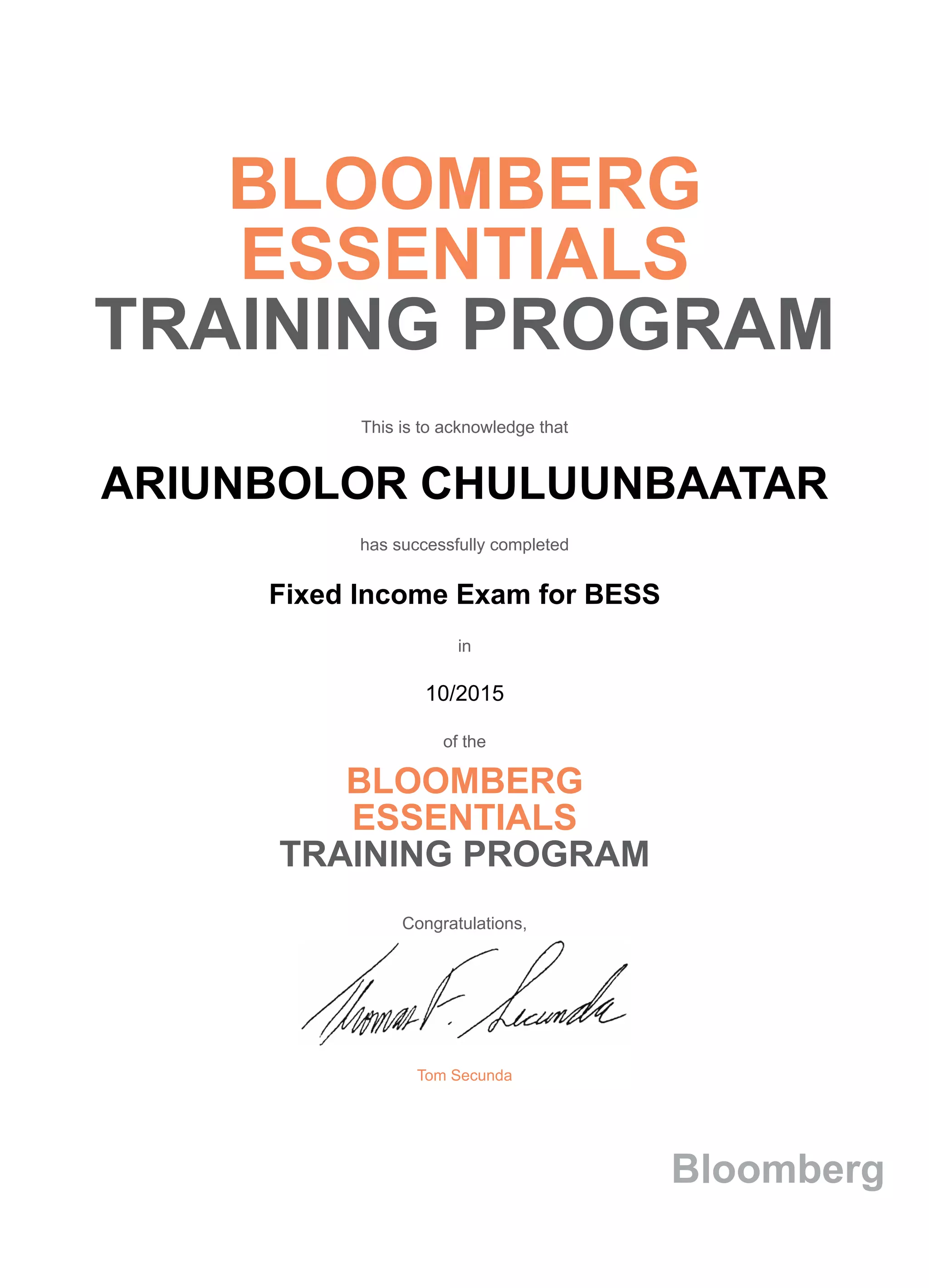 Bloomberg Essentials - Fixed Income | PDF