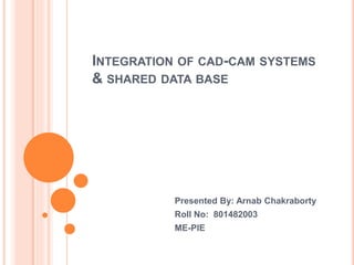 Integration of cad-cam systems & shared data base | PPTX