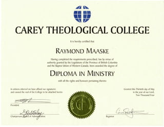 Theology Degree from Carey College | PPT