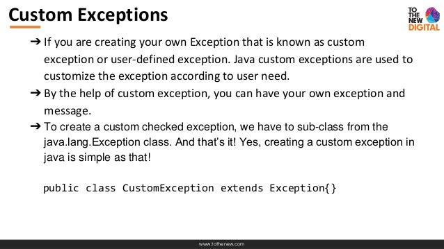 How to write custom exception class java