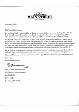Armbruster - Reference Letter