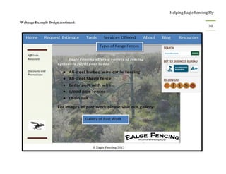 Helping Eagle Fencing Fly
30
Webpage Example Design continued:
 