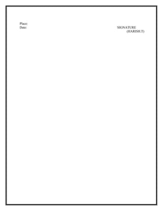 Place:
Date: SIGNATURE
(HARISH.T)
 