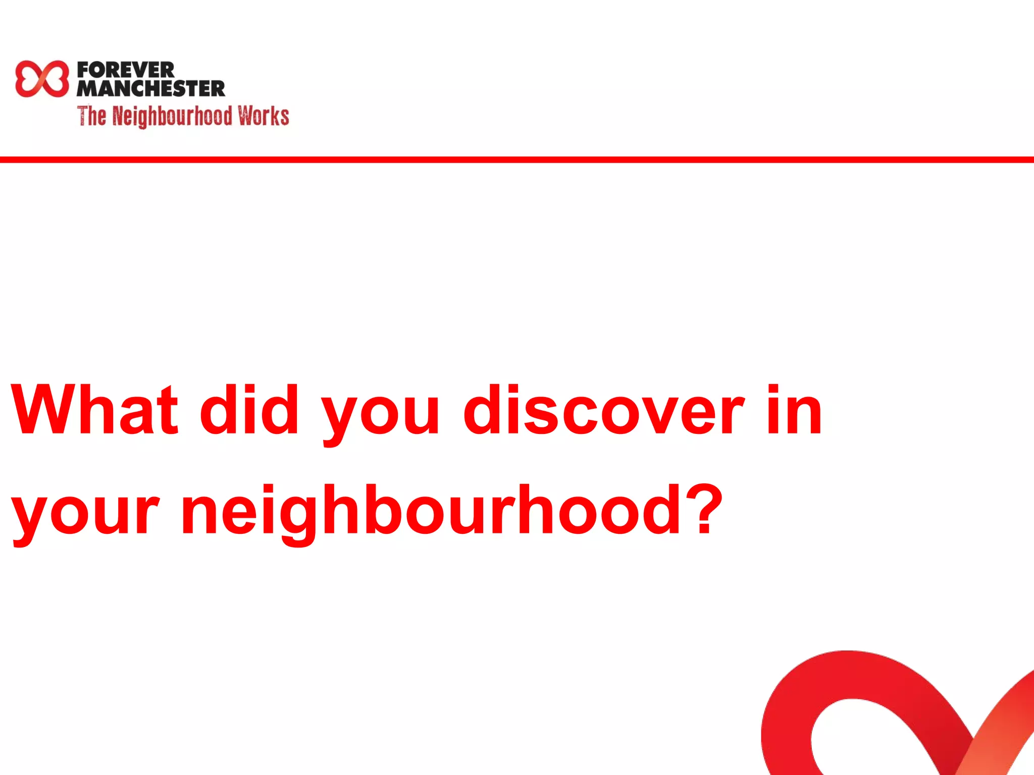 What did you discover in 
your neighbourhood? 
 
