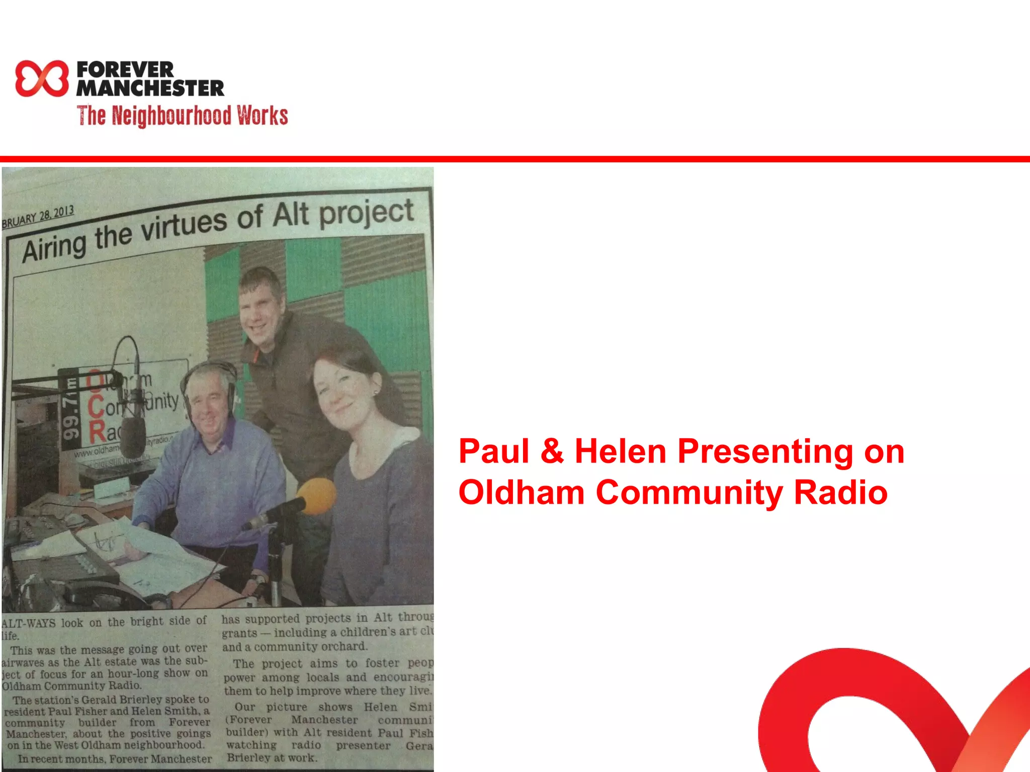 Paul & Helen Presenting on 
Oldham Community Radio 
 