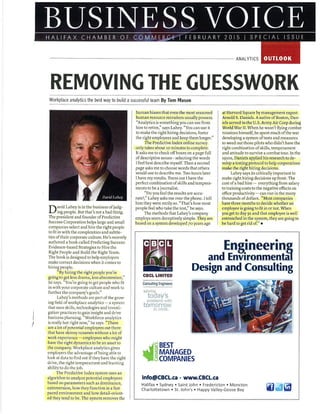 Removing The Guesswork of Hiring - Halifax Chamber Commerce Magazine Feb 2015