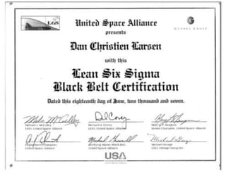 Black Belt Cert - Dan Larsen