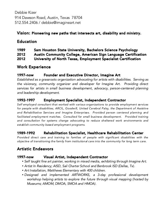 resume for self employed contractor