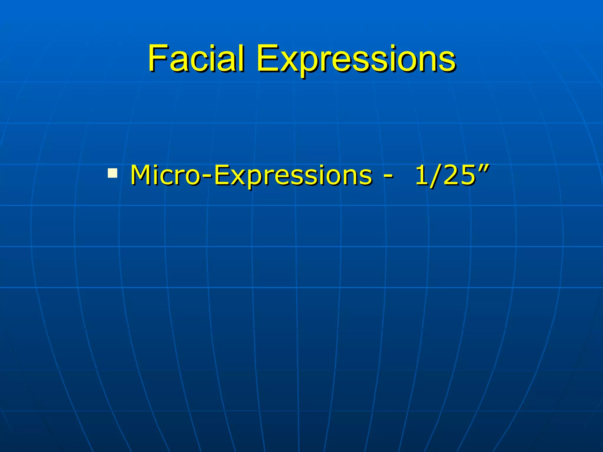 Facial Expressions Micro-Expressions -  1/25” 