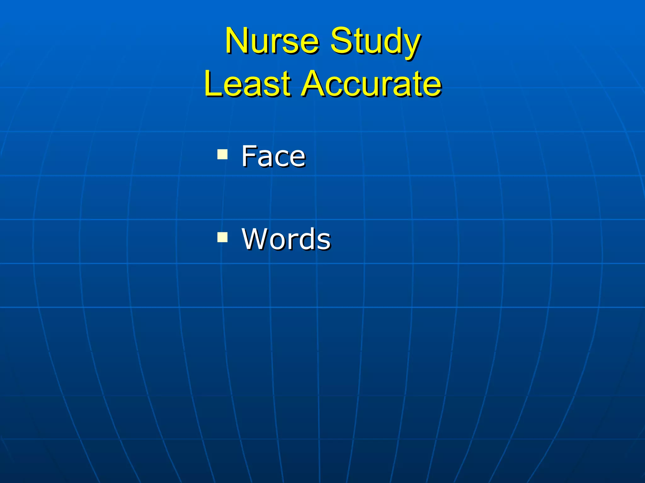 Nurse Study Least Accurate Face Words 