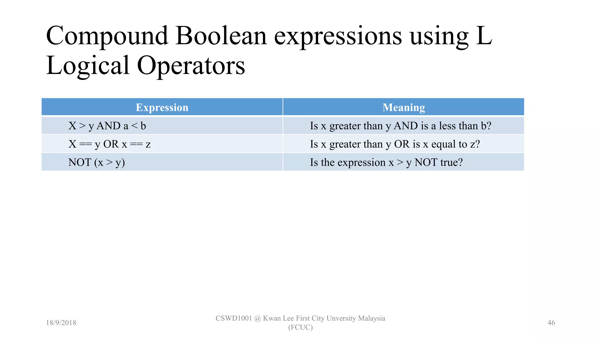 4 Decision Structures and Boolean Logic | PPT