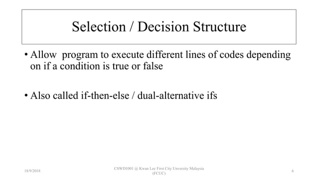 4 Decision Structures and Boolean Logic | PPT