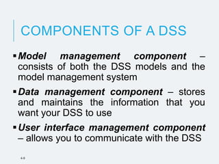 Decision Support and Knowledge Based Systems | PPTX