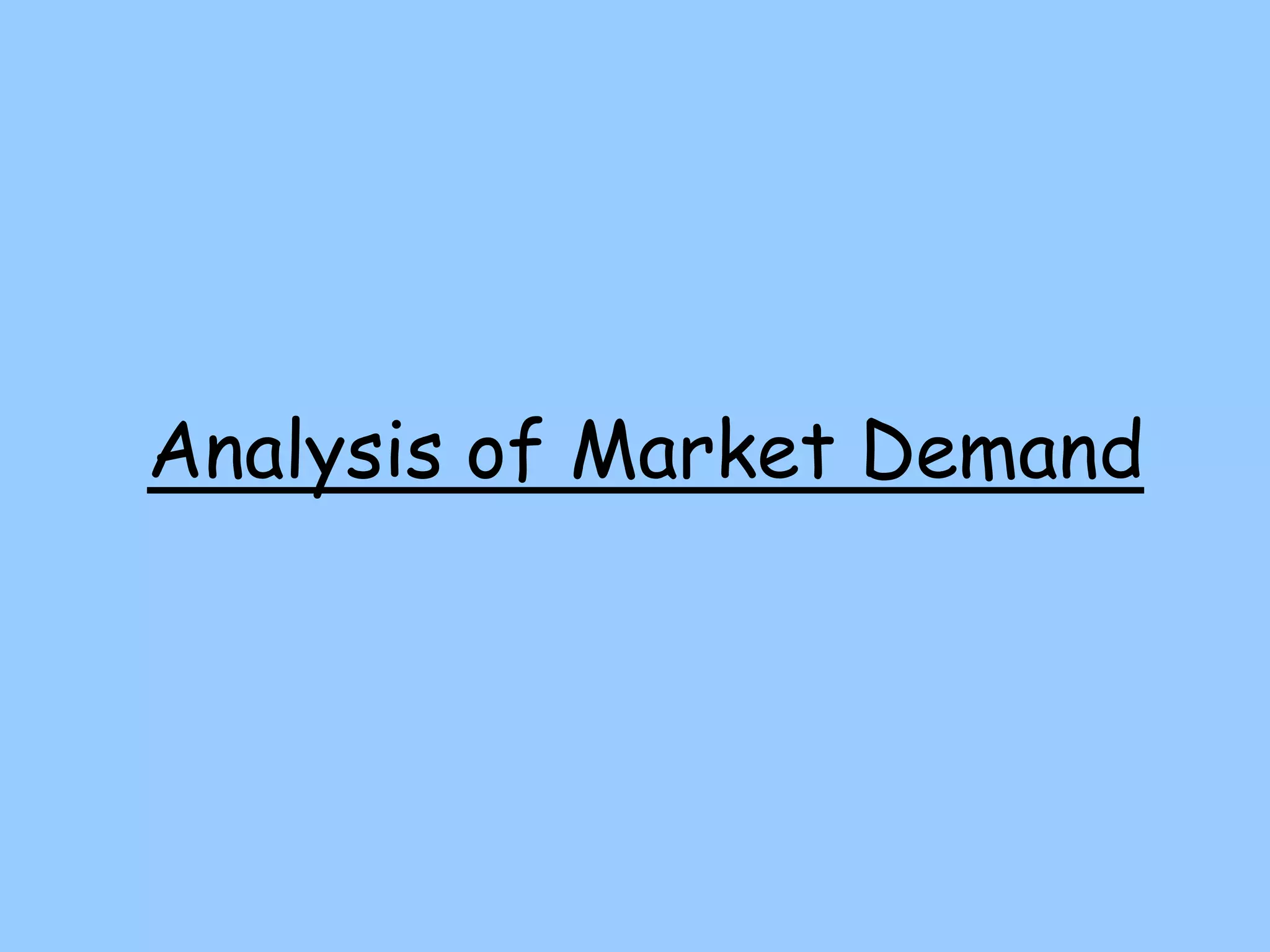 Analysis of Market Demand
 