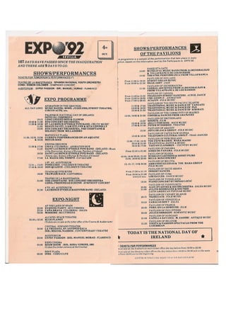 Programa del 4 de octubre inglés de EXPO 92