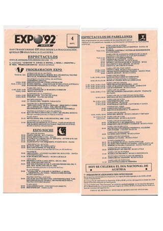 Programa del 4 de septiembre de EXPO 92