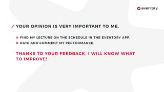 Feedback
@MarcinStachniukGraphQL - when REST API is not enough - lessons learned
 