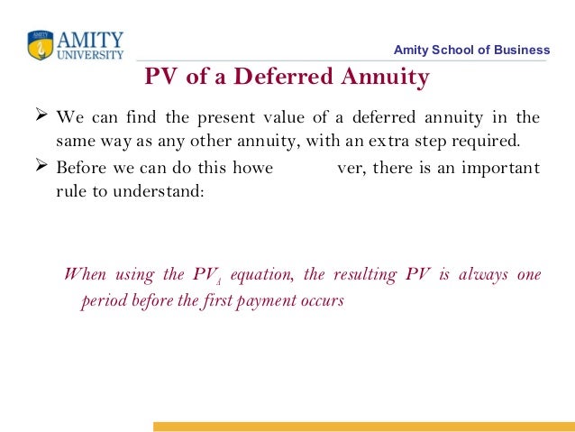deferred annuity formulas