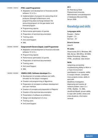 CV Aleksey Babkin | PDF | Computing | Technology & Computing