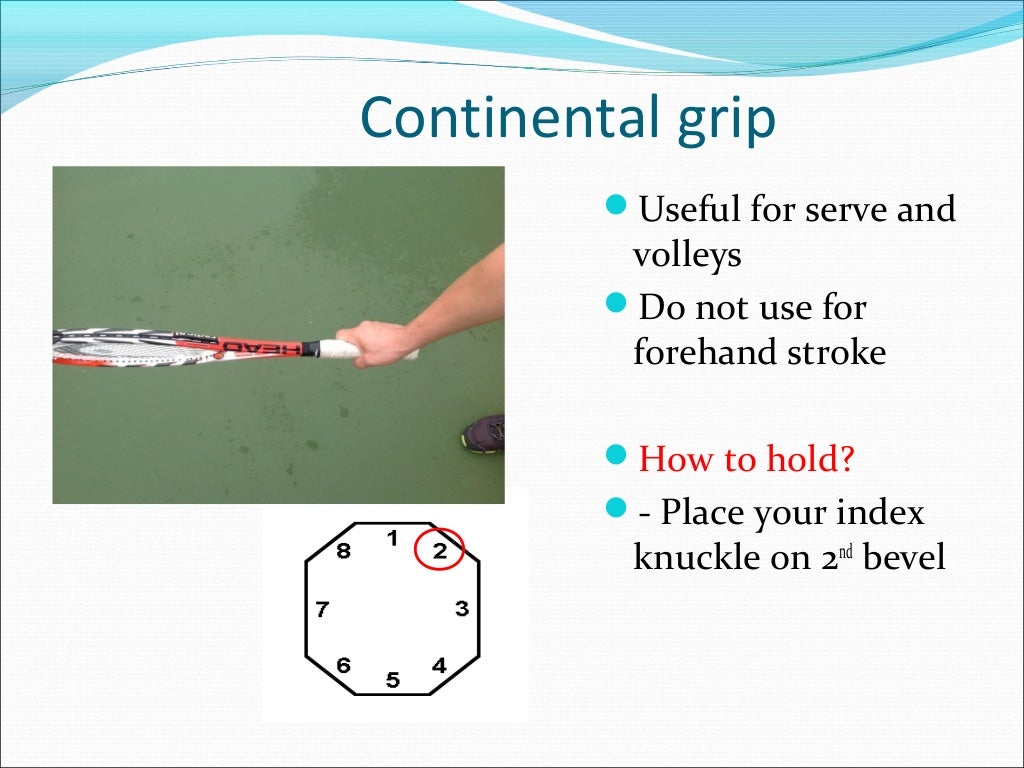 4 different tennis grips