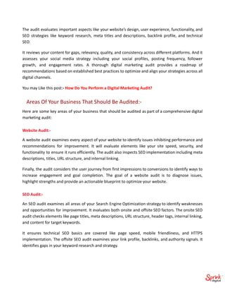 Marketing Audit Example.pdf 4 Digital Marketing Audit Aspects | PDF