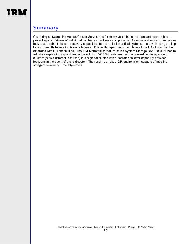 disaster recovery using veritas storage foundation enterprise ha ib