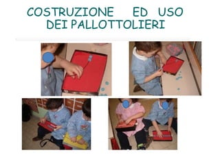 COSTRUZIONE ED USO
DEI PALLOTTOLIERI
 