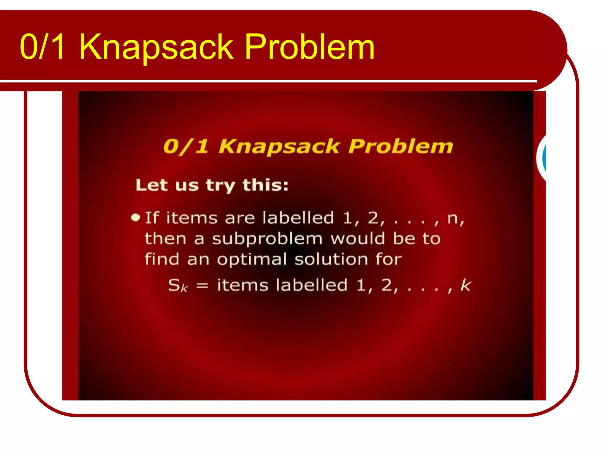 0/1 Knapsack Problem