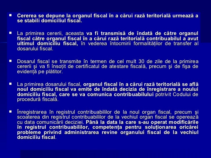 Curs Domiciliul Fiscal