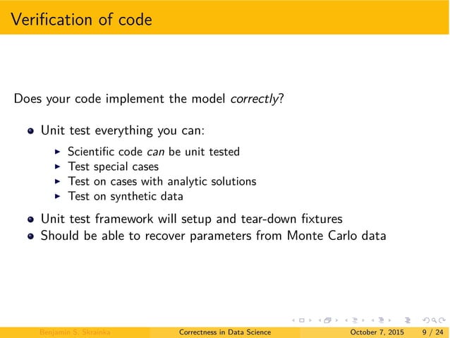 Correctness in Data Science - Data Science Pop-up Seattle