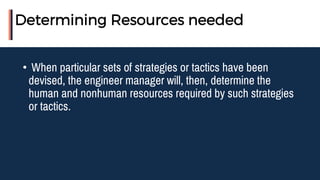 Determining Resources needed
•
 
