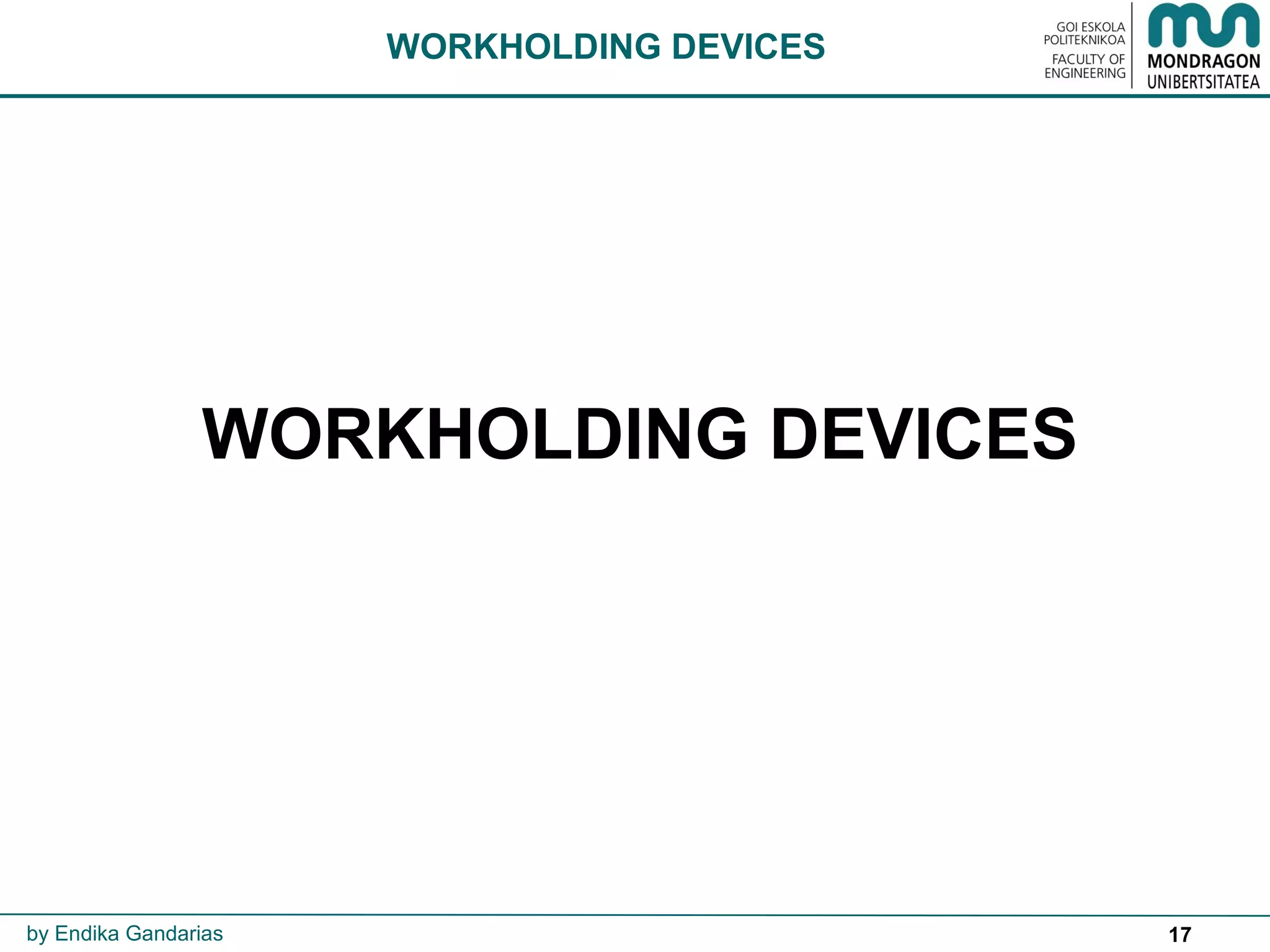 17
WORKHOLDING DEVICES
WORKHOLDING DEVICES
by Endika Gandarias
 