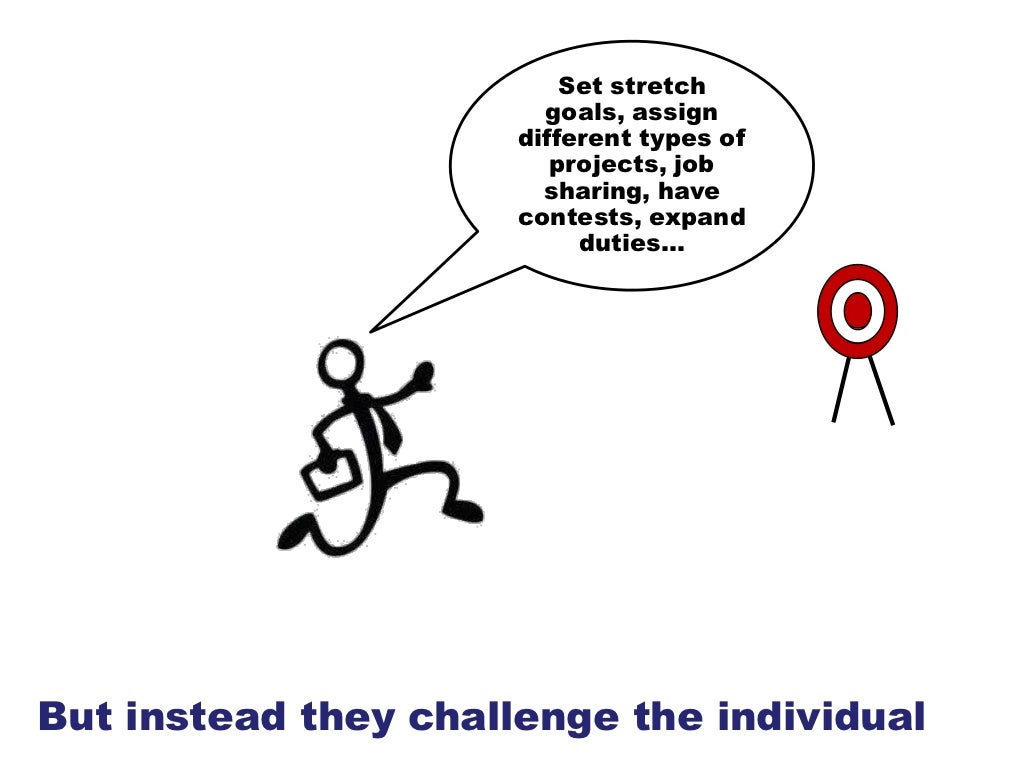 Set stretch goals, assign different