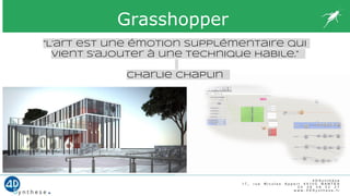 Grasshopper
“L'art est une émotion supplémentaire qui
vient s'ajouter à une technique habile.”
Charlie Chaplin
 