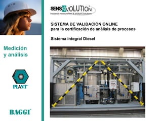 Medición 
y análisis 
SISTEMA DE VALIDACIÓN ONLINE 
para la certificación de análisis de procesos 
Sistema integral Diesel  