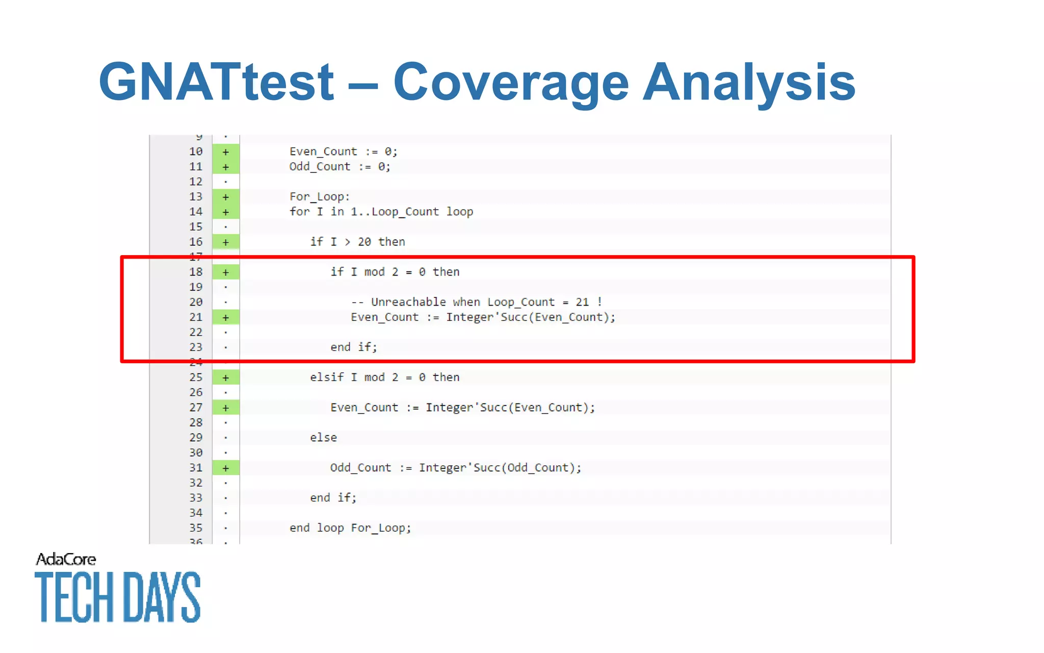 GNATtest – Coverage Analysis
 